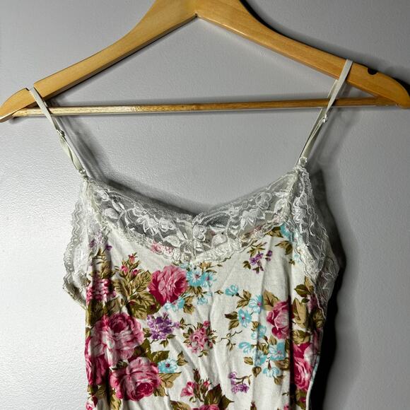 VTG Zenana Outfitters Womens Y2K Floral Lace Trim Babydoll Camisole Size Small - Picture 7 of 7
